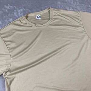 New C2 Sport T Shirt Mens Large Gold Short Sleeve Performance Polyester Sports